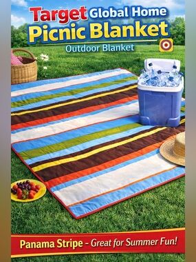 Target Global Home Picnic Blanket Panama Stripe Outdoor Blanket